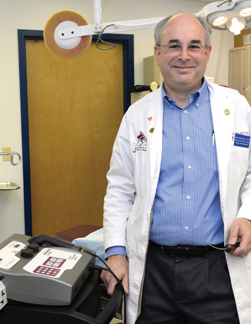 Dr. Yarinsky preparing to use the LipoPerfection® Liposuction Machine.