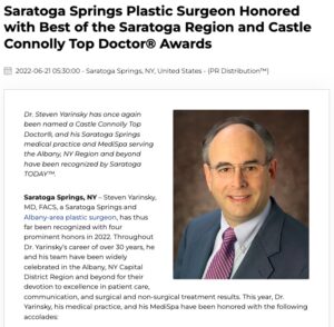 Saratoga Springs Plastic Surgeon Honored With Four Major Awards